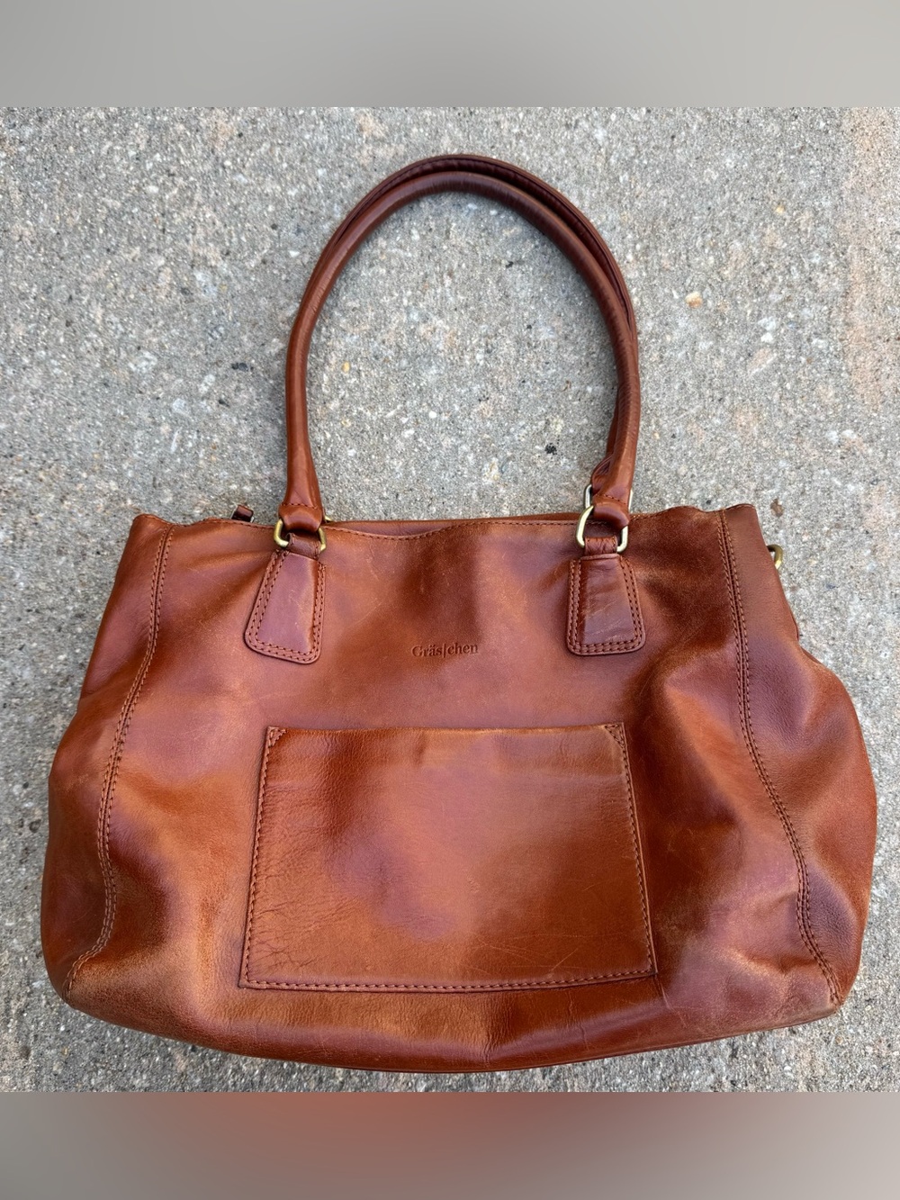 Gras | Chen Leather Shoulder Bag Brown Boho German Made High Quality Zip Pockets